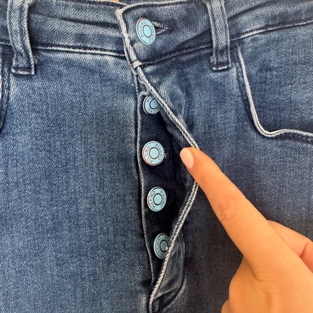 Pilcro Dark Blue Flare Jeans - Picture 3 of 13